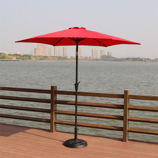 8.8' Outdoor Aluminum Patio Umbrella, Market Umbrella With 33 Pounds Round Resin Umbrella Base Lift - Premium Umbrellas & Canopies from Gather Craft - Just $203! Shop now at brett interiors