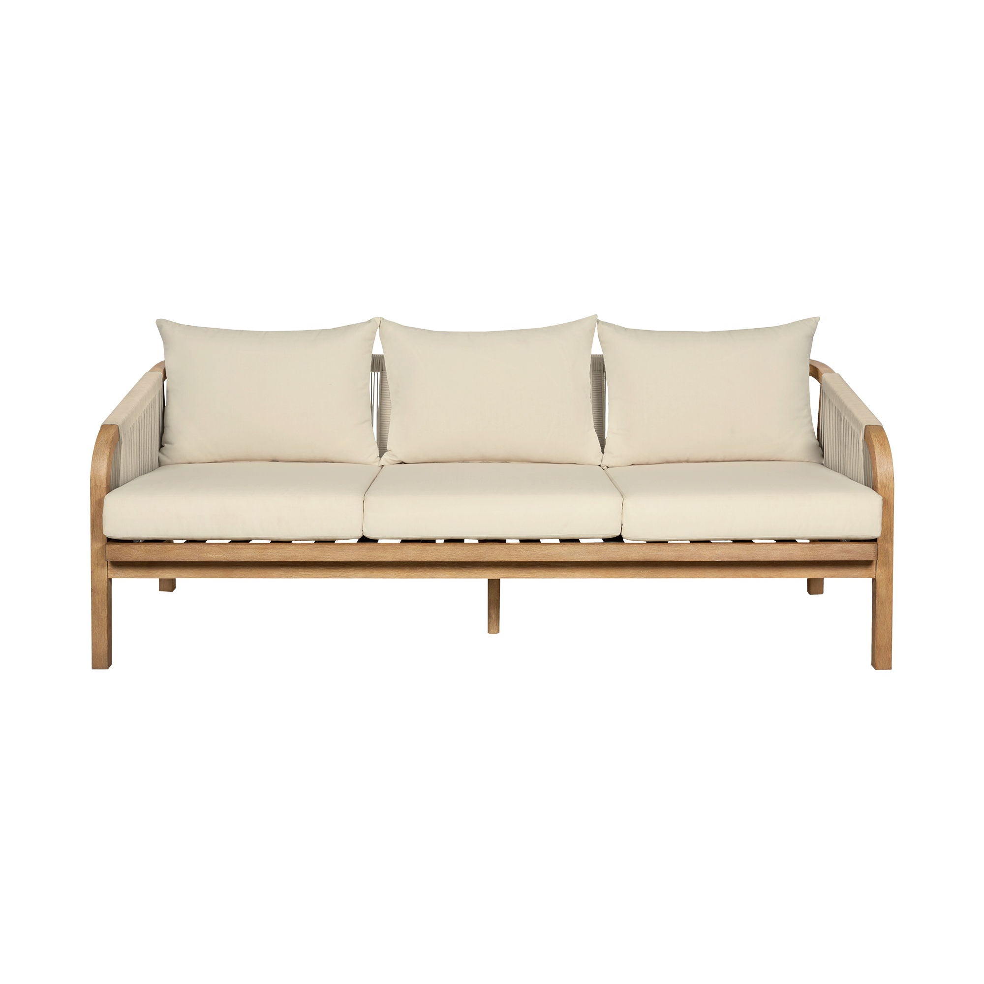 Cypress - Outdoor Patio Sofa - Blonde Eucalyptus / Ivory - Premium Sofas from Armen Living - Just $2150! Shop now at brett interiors