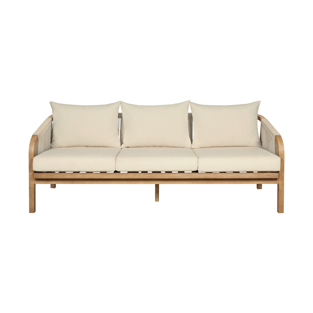 Cypress - Outdoor Patio Sofa - Blonde Eucalyptus / Ivory - Premium Sofas from Armen Living - Just $2150! Shop now at brett interiors