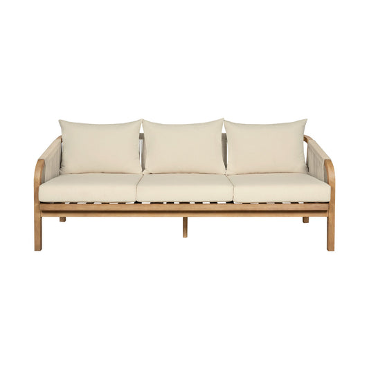 Cypress - Outdoor Patio Sofa - Blonde Eucalyptus / Ivory - Premium Sofas from Armen Living - Just $2150! Shop now at brett interiors