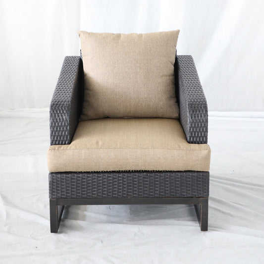 Comal - Outdoor Furniture, Wicker Chairs With Cushions (Set of 2) - Beige / Chocolate - Premium Chair Sets from Gather Craft - Just $1606! Shop now at brett interiors