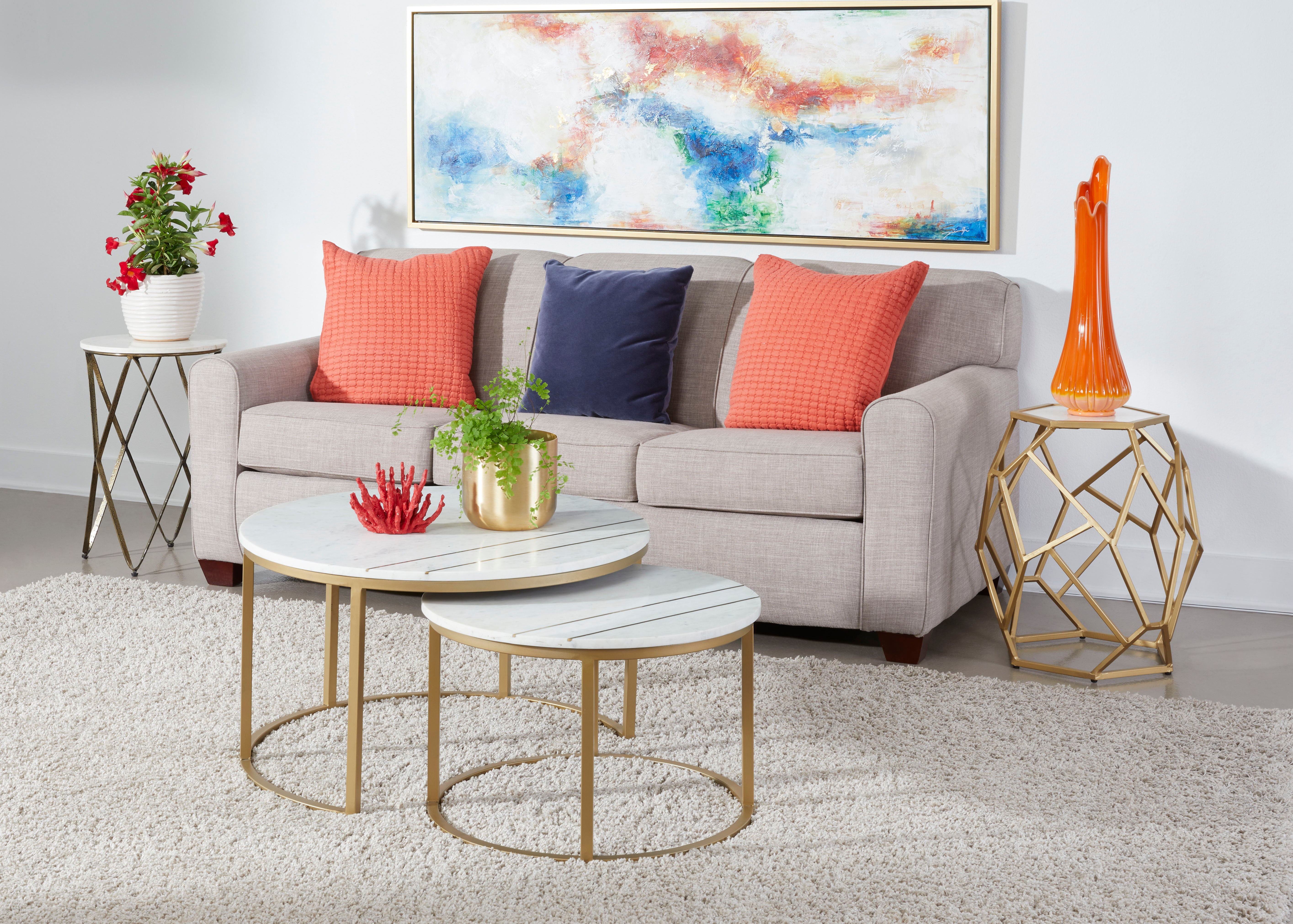 Kayla - Nesting Cocktail Table (Set of 2) - White / Gold - Premium Nesting Tables from Coast2Coast Home - Just $1485! Shop now at brett interiors