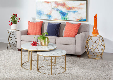Kayla - Nesting Cocktail Table (Set of 2) - White / Gold - Premium Nesting Tables from Coast2Coast Home - Just $1485! Shop now at brett interiors