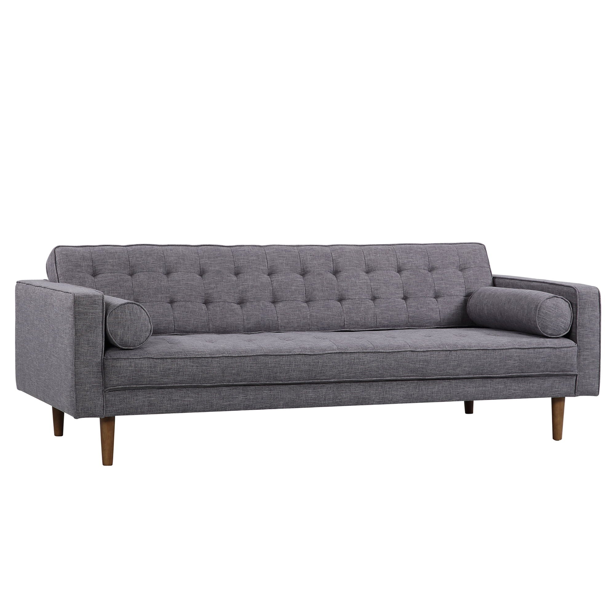 Element - Mid-Century Modern Sofa - Dark Gray / Walnut - Premium Stationary Sofas from Armen Living - Just $1455! Shop now at brett interiors