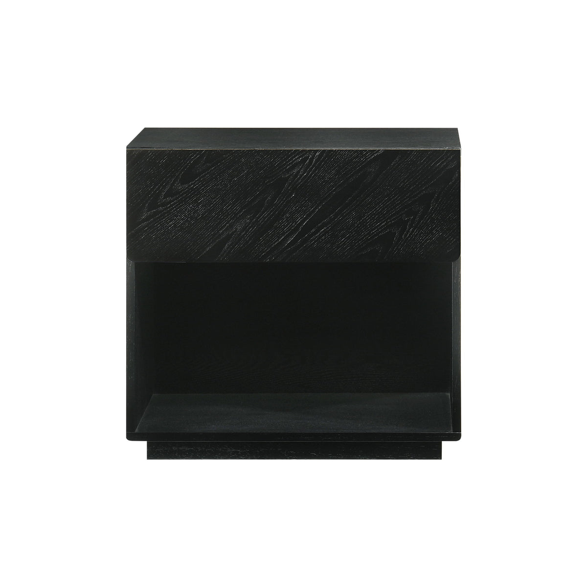 Petra - 1 Drawer Wood Nightstand - Black - Premium Accent Nightstands from Armen Living - Just $377.50! Shop now at brett interiors