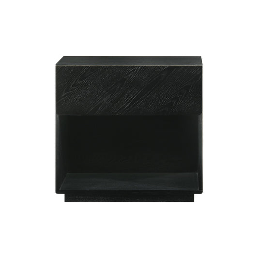 Petra - 1 Drawer Wood Nightstand - Black - Premium Accent Nightstands from Armen Living - Just $377.50! Shop now at brett interiors