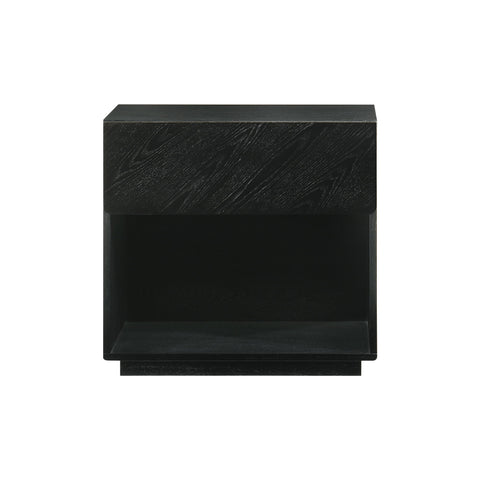 Petra - 1 Drawer Wood Nightstand - Black - Premium Accent Nightstands from Armen Living - Just $377.50! Shop now at brett interiors