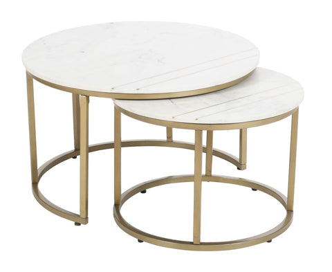 Kayla - Nesting Cocktail Table (Set of 2) - White / Gold - Premium Nesting Tables from Coast2Coast Home - Just $1485! Shop now at brett interiors