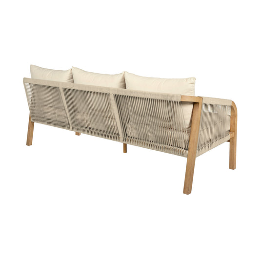 Cypress - Outdoor Patio Sofa - Blonde Eucalyptus / Ivory - Premium Sofas from Armen Living - Just $2150! Shop now at brett interiors