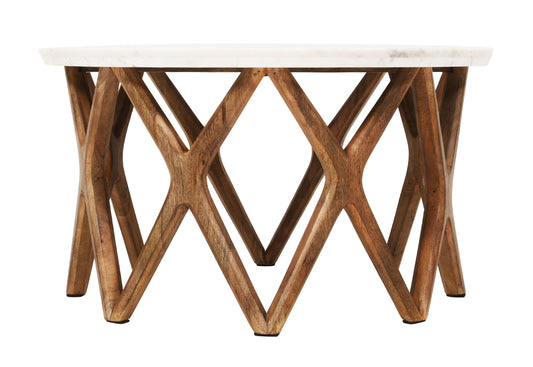 Axis - Barrett's Creek Cocktail Table - Natural / White Marble - Premium Cocktail Tables from Coast2Coast Home - Just $1815! Shop now at brett interiors