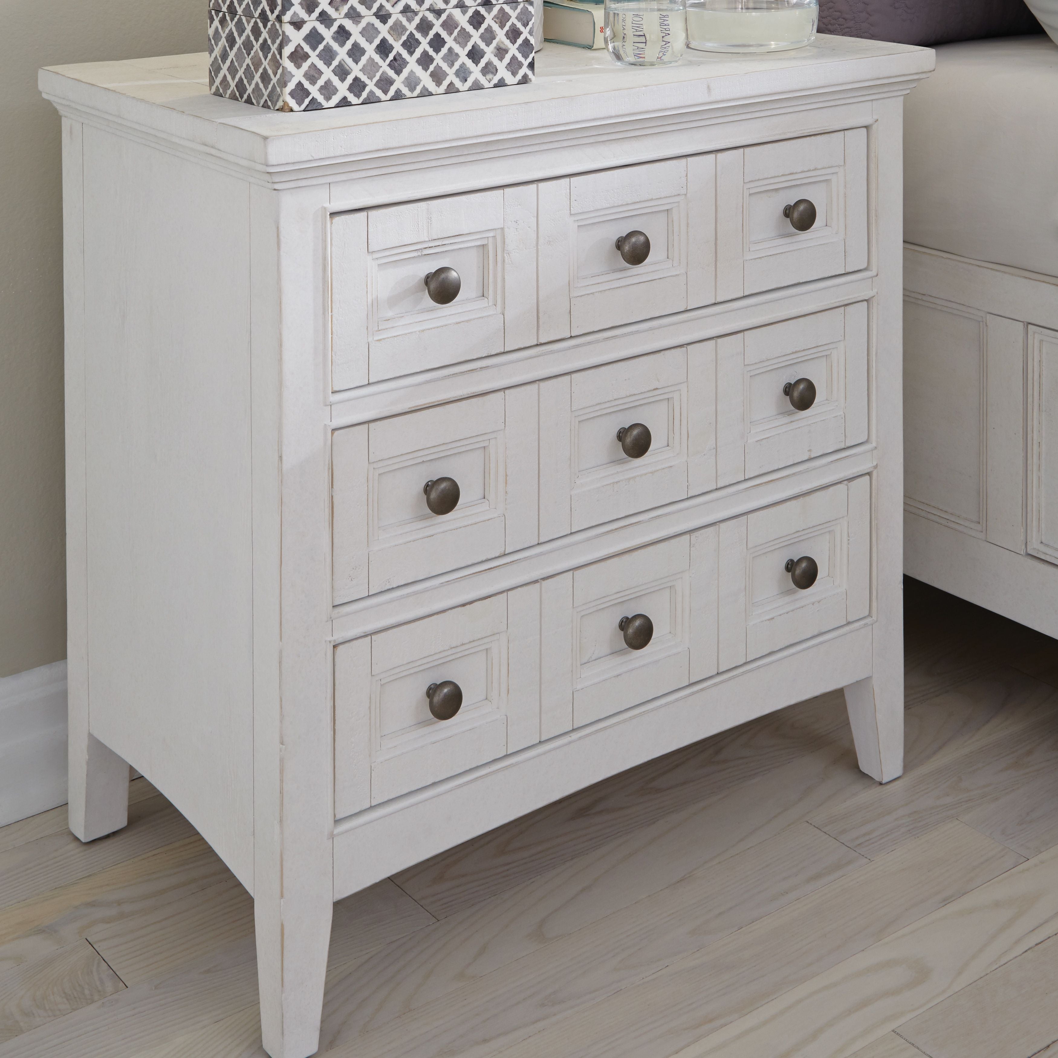 Heron Cove - Relaxed Traditional Chalk White Three Drawer Nightstand - Chalk White - Premium Accent Nightstands from Magnussen Furniture - Just $549! Shop now at brett interiors