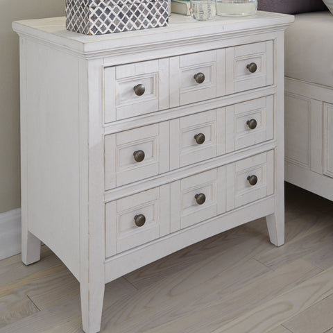 Heron Cove - Relaxed Traditional Chalk White Three Drawer Nightstand - Chalk White - Premium Accent Nightstands from Magnussen Furniture - Just $549! Shop now at brett interiors