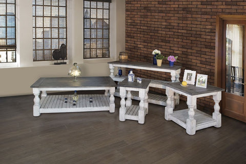 Stone - Sofa Table - Antiqued Ivory / Weathered Gray - Premium Sofa Tables from International Furniture Direct - Just $715! Shop now at brett interiors