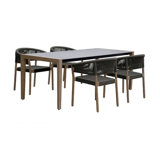 Fineline And Doris - Indoor / Outdoor Dining Set - Premium 5 Piece Outdoor Sets from Armen Living - Just $2957.50! Shop now at brett interiors