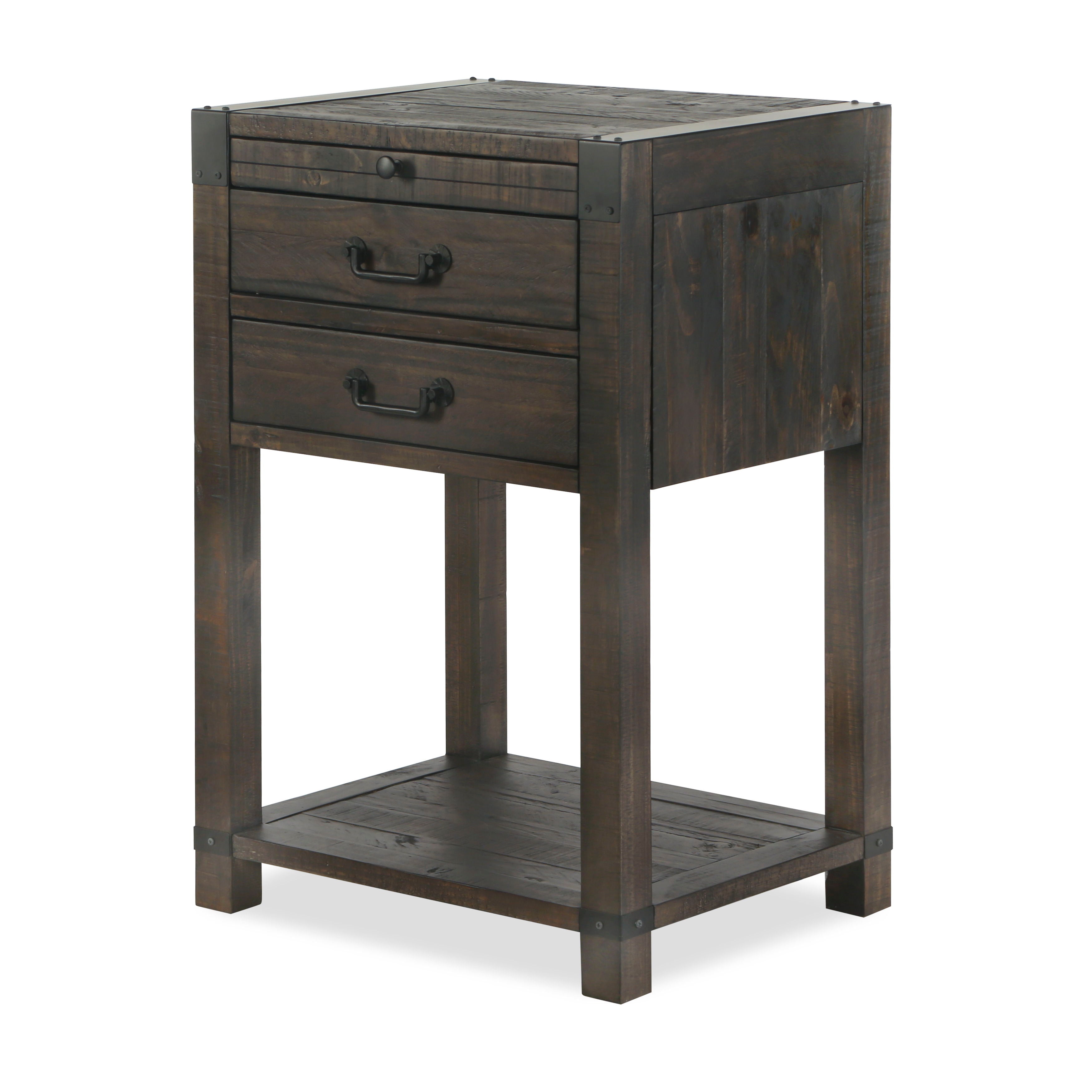Abington - 2 Drawer Open Nightstand - Weathered Charcoal - Premium Accent Nightstands from Magnussen Furniture - Just $659! Shop now at brett interiors