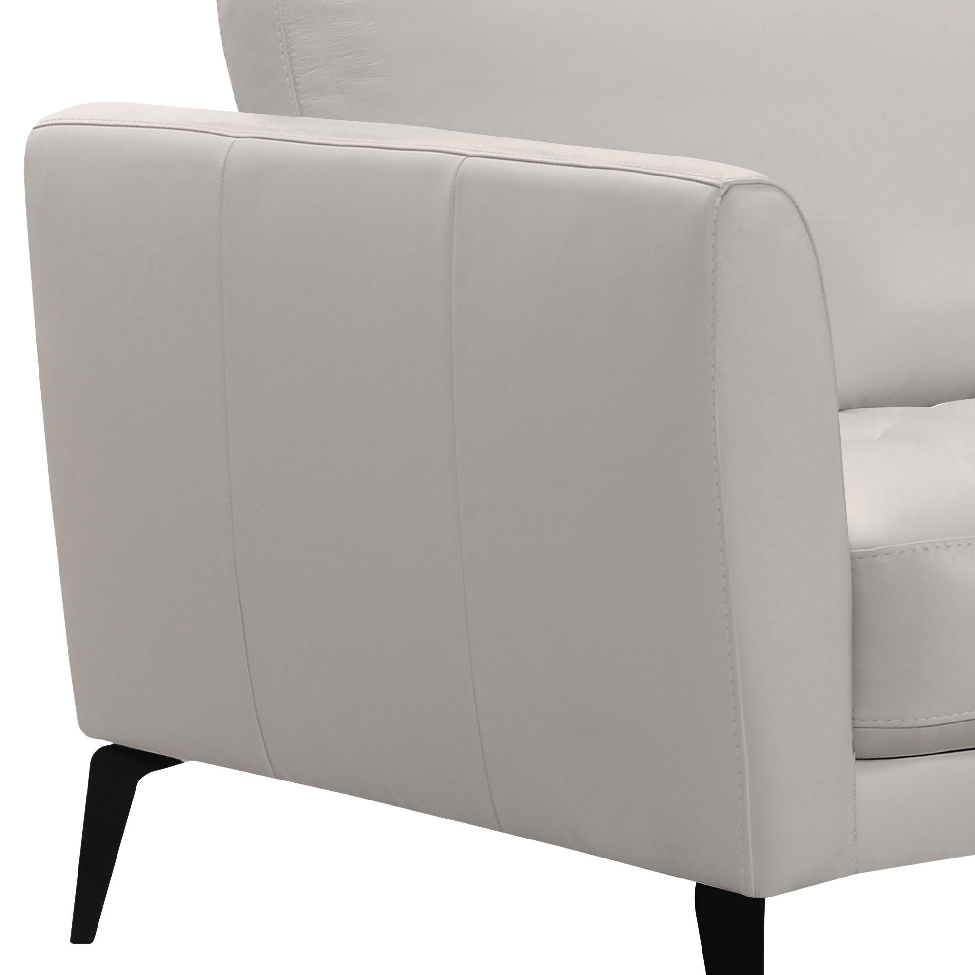 Hope - Contemporary Sofa Genuine Leather - Dove Gray / Black - Premium Stationary Sofas from Armen Living - Just $2910! Shop now at brett interiors