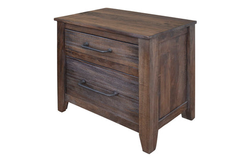 San Luis - Nightstand - Deep Brown / Warm Gray Finish - Premium Accent Nightstands from International Furniture Direct - Just $560! Shop now at brett interiors