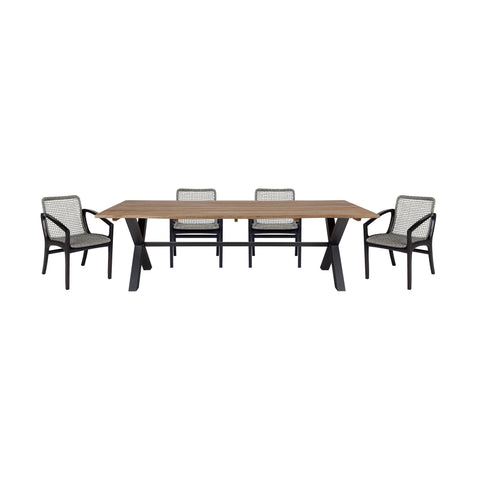 Glendora Beckham - Outdoor Patio Live Edge Dining Set - Premium 5 Piece Outdoor Sets from Armen Living - Just $4635! Shop now at brett interiors