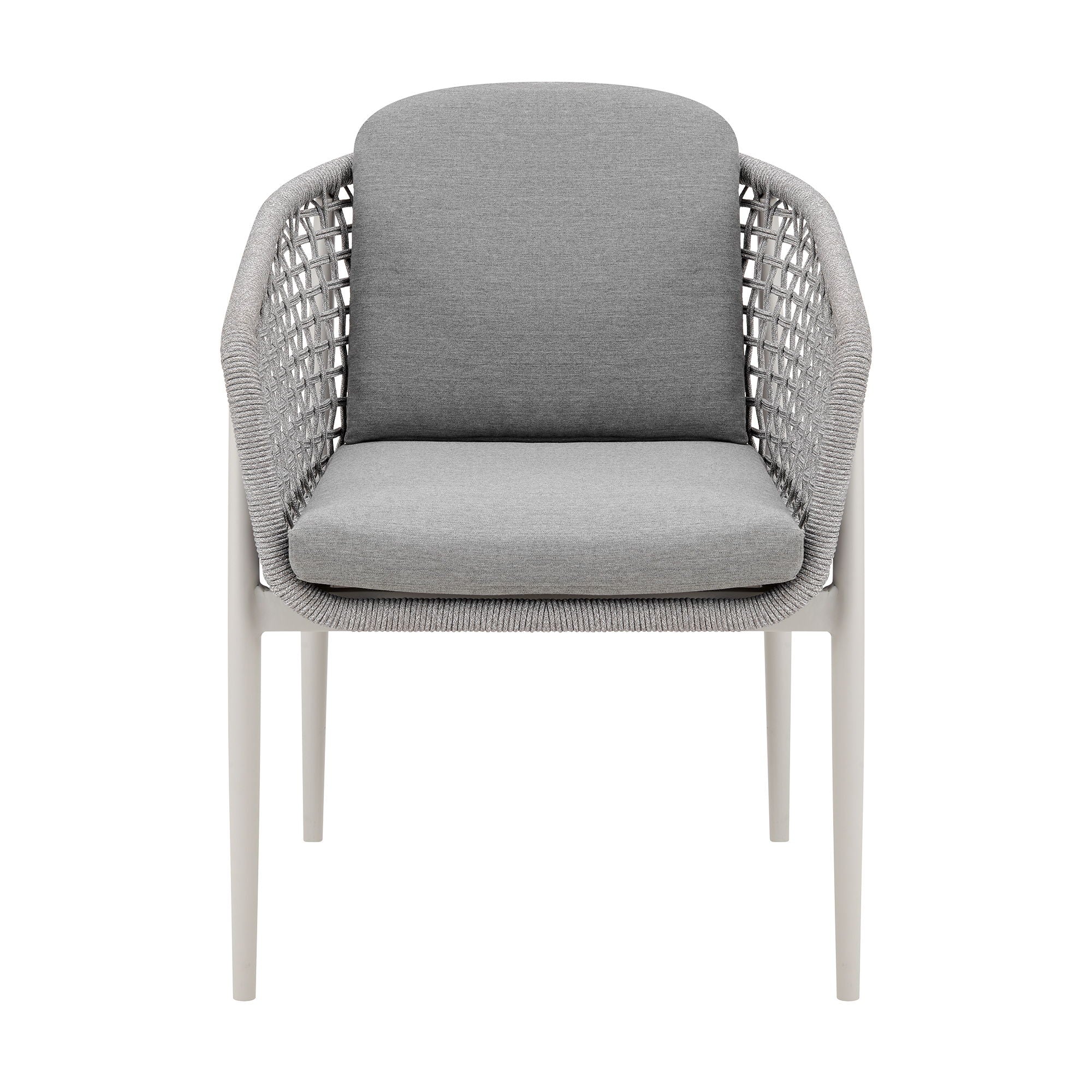 Rhodes - Outdoor Patio Dining Chair (Set of 2) - Light Gray - Premium Chair Sets from Armen Living - Just $1495! Shop now at brett interiors