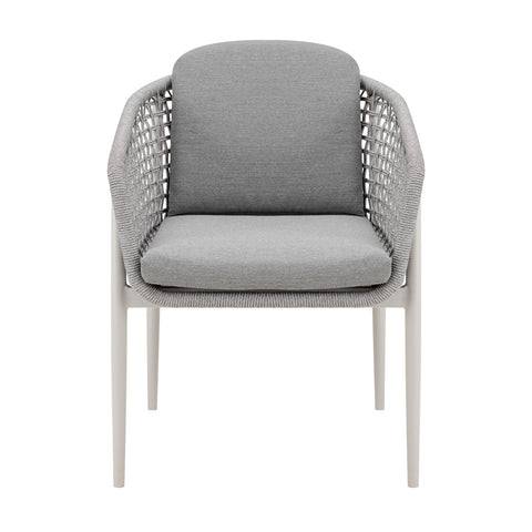 Rhodes - Outdoor Patio Dining Chair (Set of 2) - Light Gray - Premium Chair Sets from Armen Living - Just $1495! Shop now at brett interiors