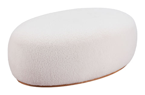 Amber / Azua - Oval Ottoman - Cream - Premium Upholstered Ottomans from Zuo Modern - Just $850! Shop now at brett interiors