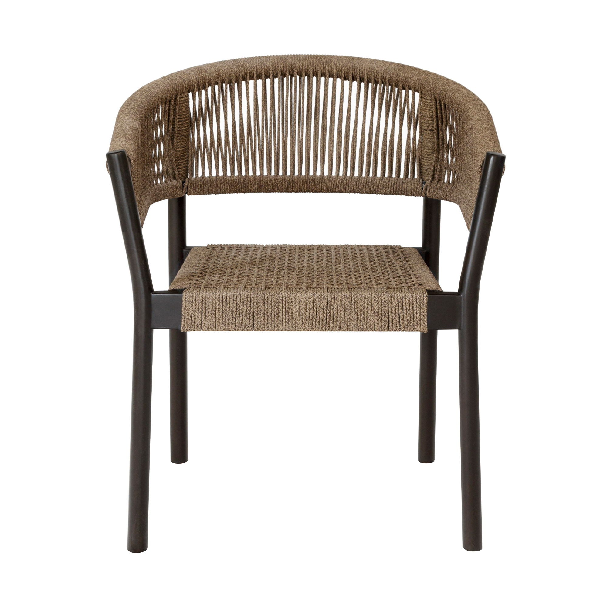 Doris - Outdoor Patio Dining Chair (Set of 2) - Dark Eucalyptus / Truffle - Premium Chair Sets from Armen Living - Just $900! Shop now at brett interiors