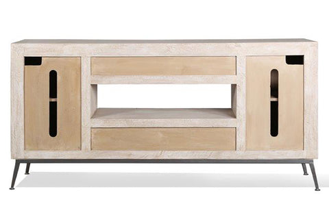 Crossings Monaco - TV Console - Weathered Blanc - Premium TV Stands from Parker House - Just $1212.50! Shop now at brett interiors