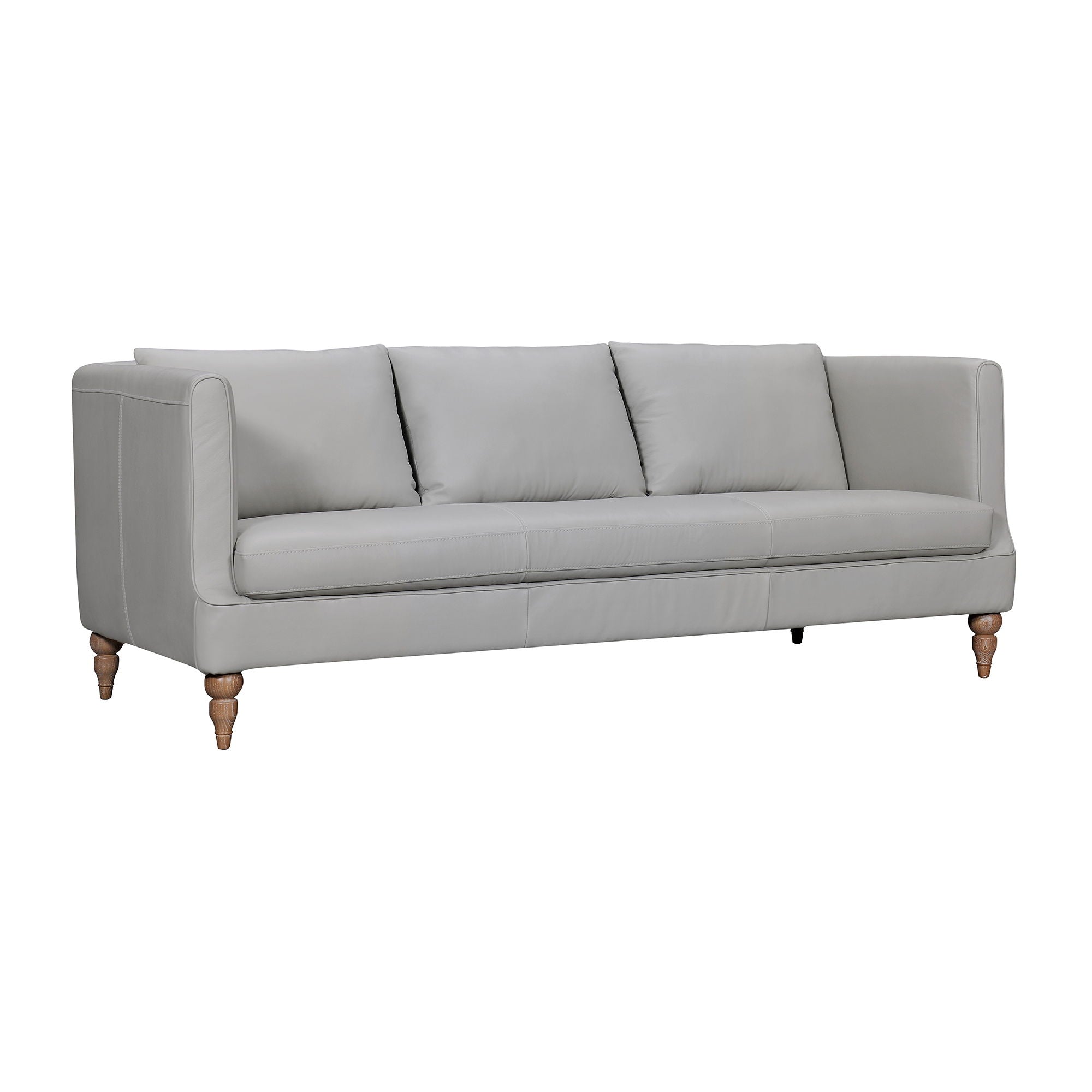 Vincenza - 85" Leather Sofa - Premium Stationary Sofas from Armen Living - Just $3940! Shop now at brett interiors