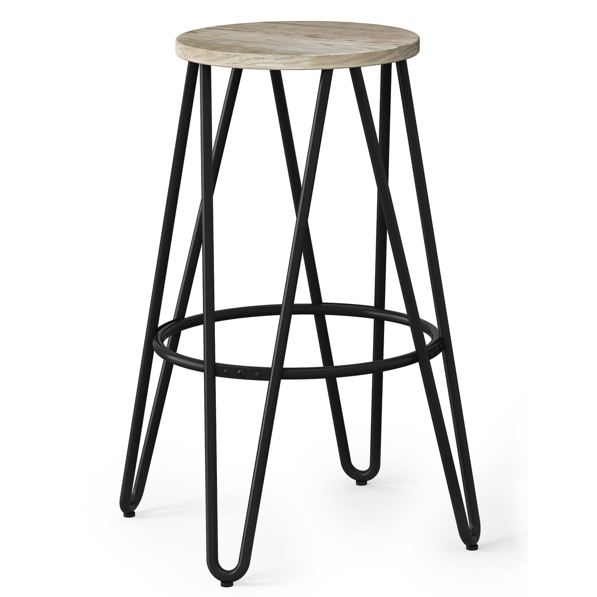 Simeon - Metal Stool with Wood Seat - Premium Counter Height (24"-27") from Simpli Home - Just $82! Shop now at brett interiors