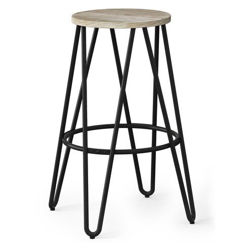 Simeon - Metal Stool with Wood Seat - Premium Counter Height (24"-27") from Simpli Home - Just $82! Shop now at brett interiors