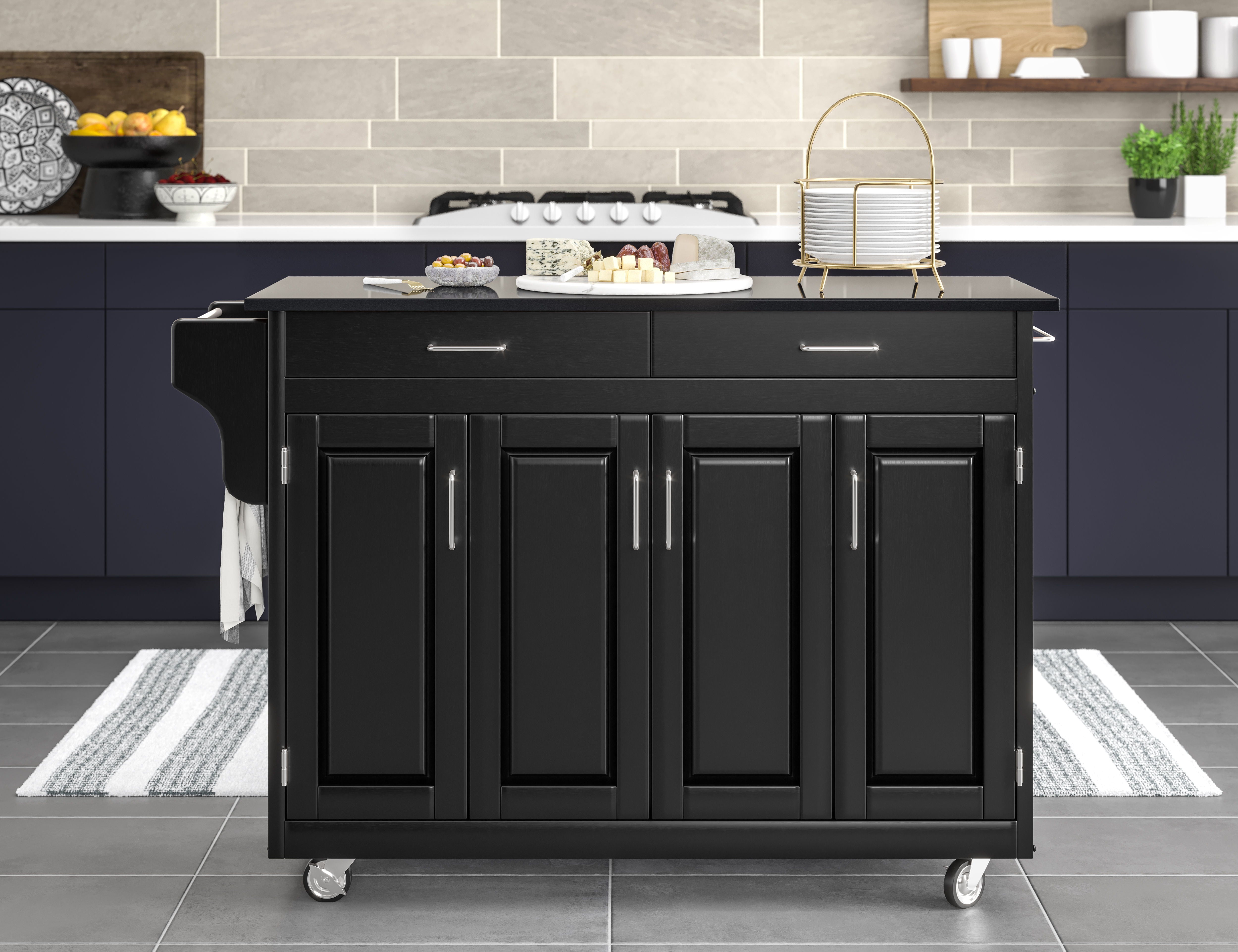 Create-A-Cart - 4 Doors Kitchen Cart - Black Granite Top - Premium Islands & Carts from Homestyles - Just $1912.48! Shop now at brett interiors