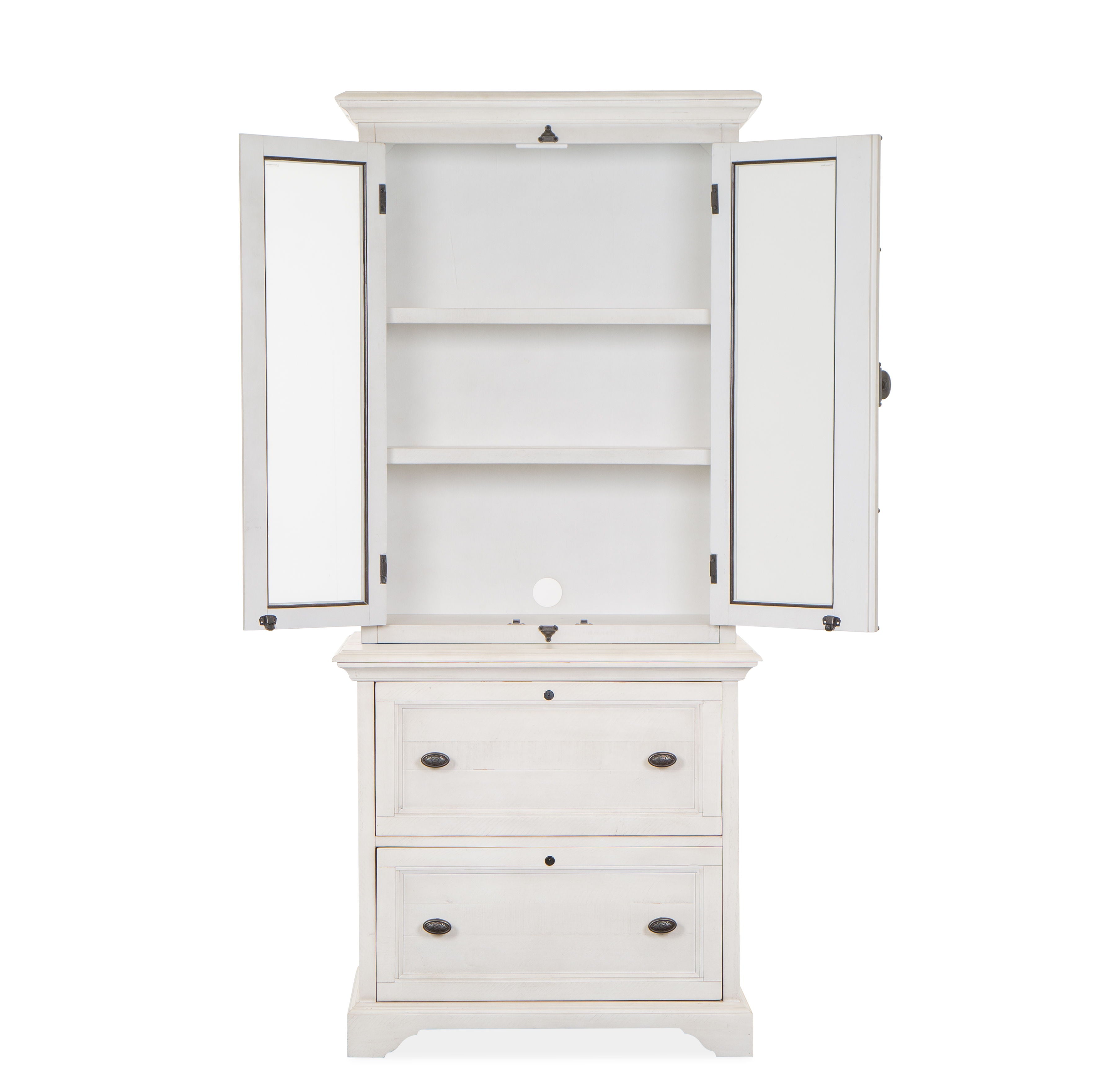 Bronwyn - Lateral File With Hutch - Alabaster - Premium Credenzas & Hutches from Magnussen Furniture - Just $1788! Shop now at brett interiors