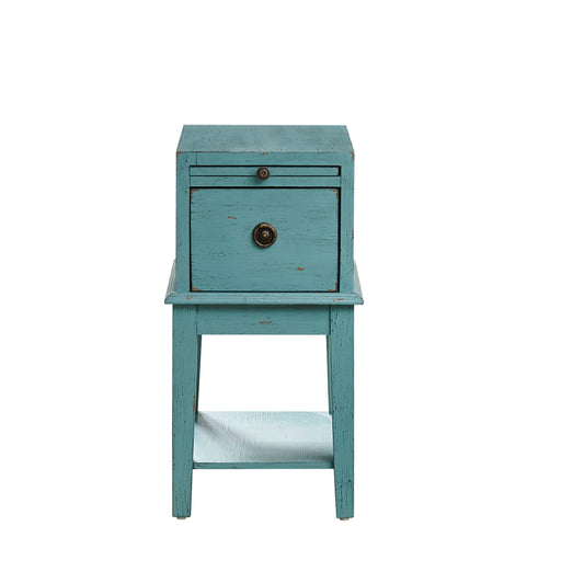 Aubrye - One Drawer Chest - Bayberry Blue Rubthrough - Premium Chair Side Tables from Coast2Coast Home - Just $907.50! Shop now at brett interiors