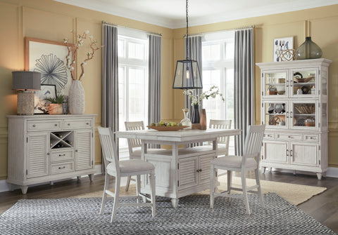 Newport - Counter Dining Chair With Upholstered Seat (Set of 2) - Alabaster - Premium Chair Sets from Magnussen Furniture - Just $550! Shop now at brett interiors