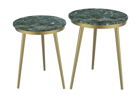 Jade - Nesting Tables (Set of 2) - Avery Green / Gold - Premium Nesting Tables from Coast2Coast Home - Just $990! Shop now at brett interiors