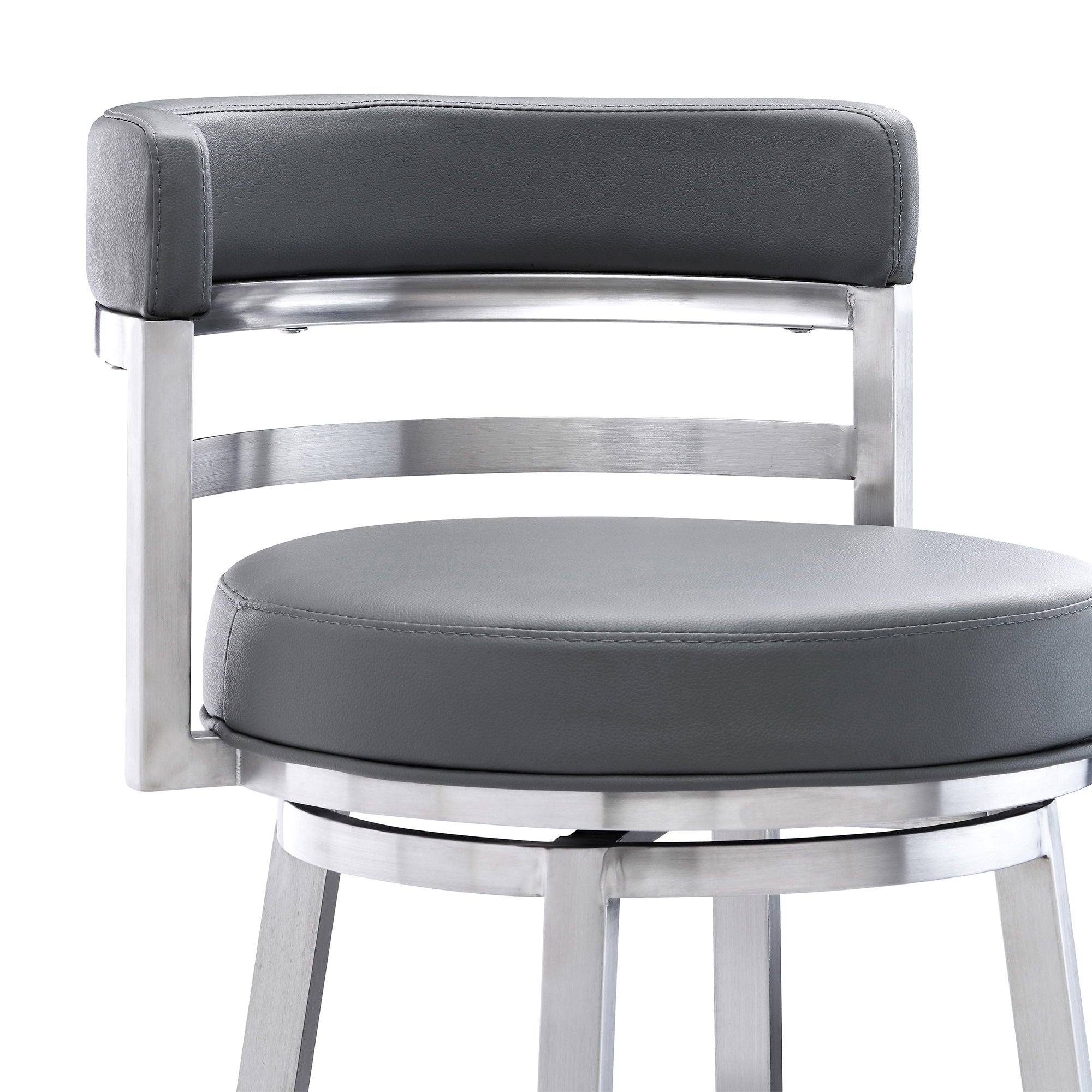 Madrid - Swivel Stainless Steel Bar Stool - Premium Counter Height (24"-27") from Armen Living - Just $415! Shop now at brett interiors
