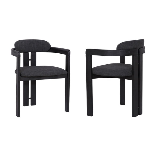 Jazmin - Contemporary Dining Chair (Set of 2) - Black / Charcoal - Premium Chair Sets from Armen Living - Just $470! Shop now at brett interiors