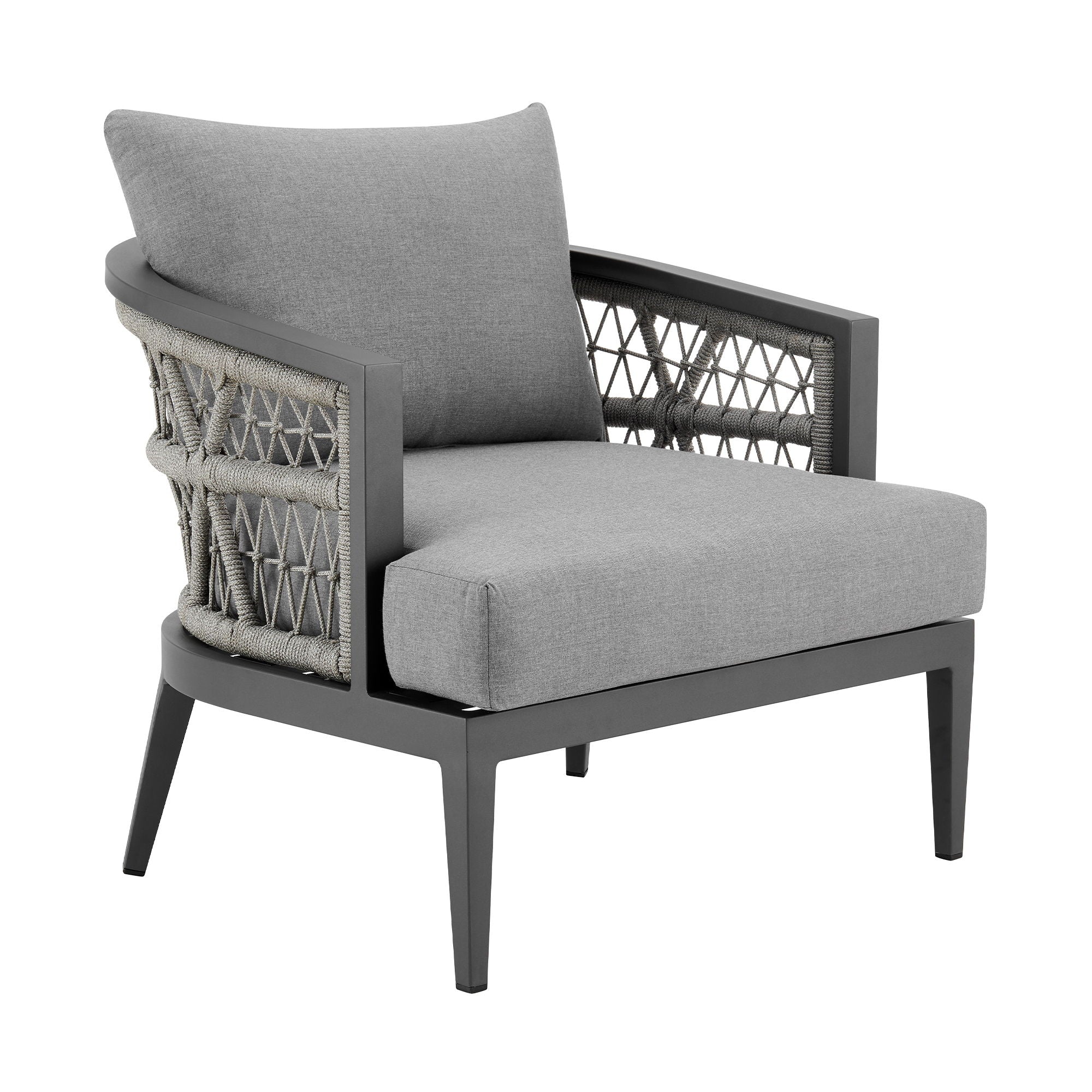 Zella - Outdoor Patio 4 Piece Conversation Set - Light Gray - Premium 4 Piece Outdoor Sets from Armen Living - Just $6935! Shop now at brett interiors