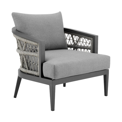 Zella - Outdoor Patio 4 Piece Conversation Set - Light Gray - Premium 4 Piece Outdoor Sets from Armen Living - Just $6935! Shop now at brett interiors
