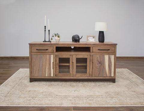 Natural Parota - 70" TV Stand - Brown Cappuccino - Premium TV Stands from International Furniture Direct - Just $1375! Shop now at brett interiors