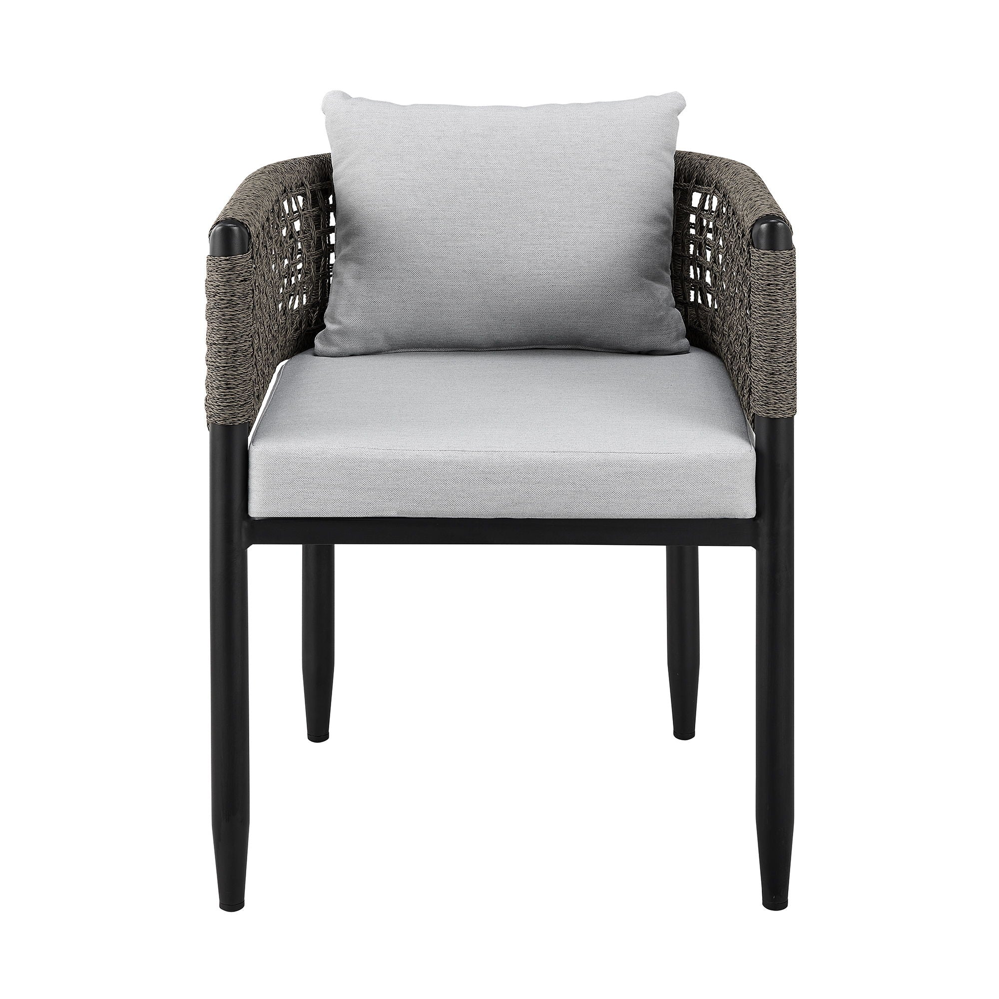 Alegria - Outdoor Patio Dining Chair With Cushions (Set of 2) - Gray - Premium Chair Sets from Armen Living - Just $1395! Shop now at brett interiors