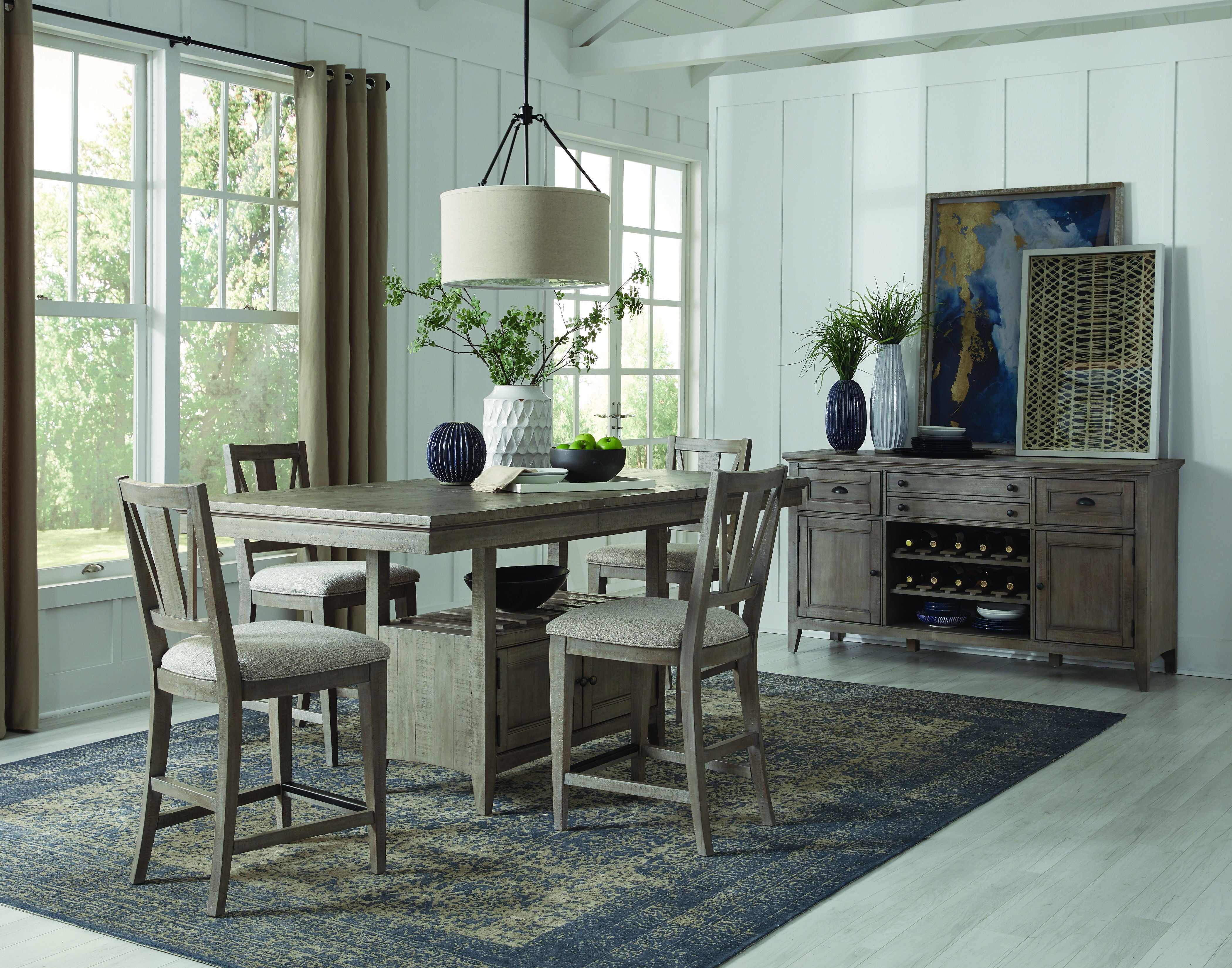 Paxton Place - Counter Chair With Upholstered Seat (Set of 2) - Dovetail Grey - Premium Chair Sets from Magnussen Furniture - Just $605! Shop now at brett interiors