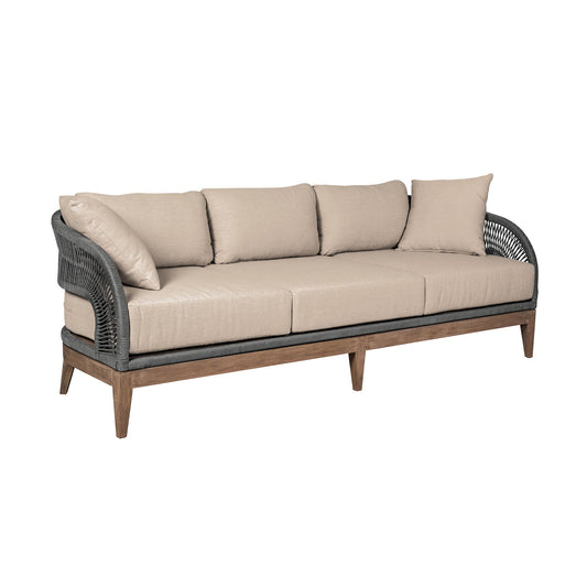 Orbit - Outdoor Patio Sofa - Weathered Eucalyptus / Taupe - Premium Sofas from Armen Living - Just $2487.50! Shop now at brett interiors