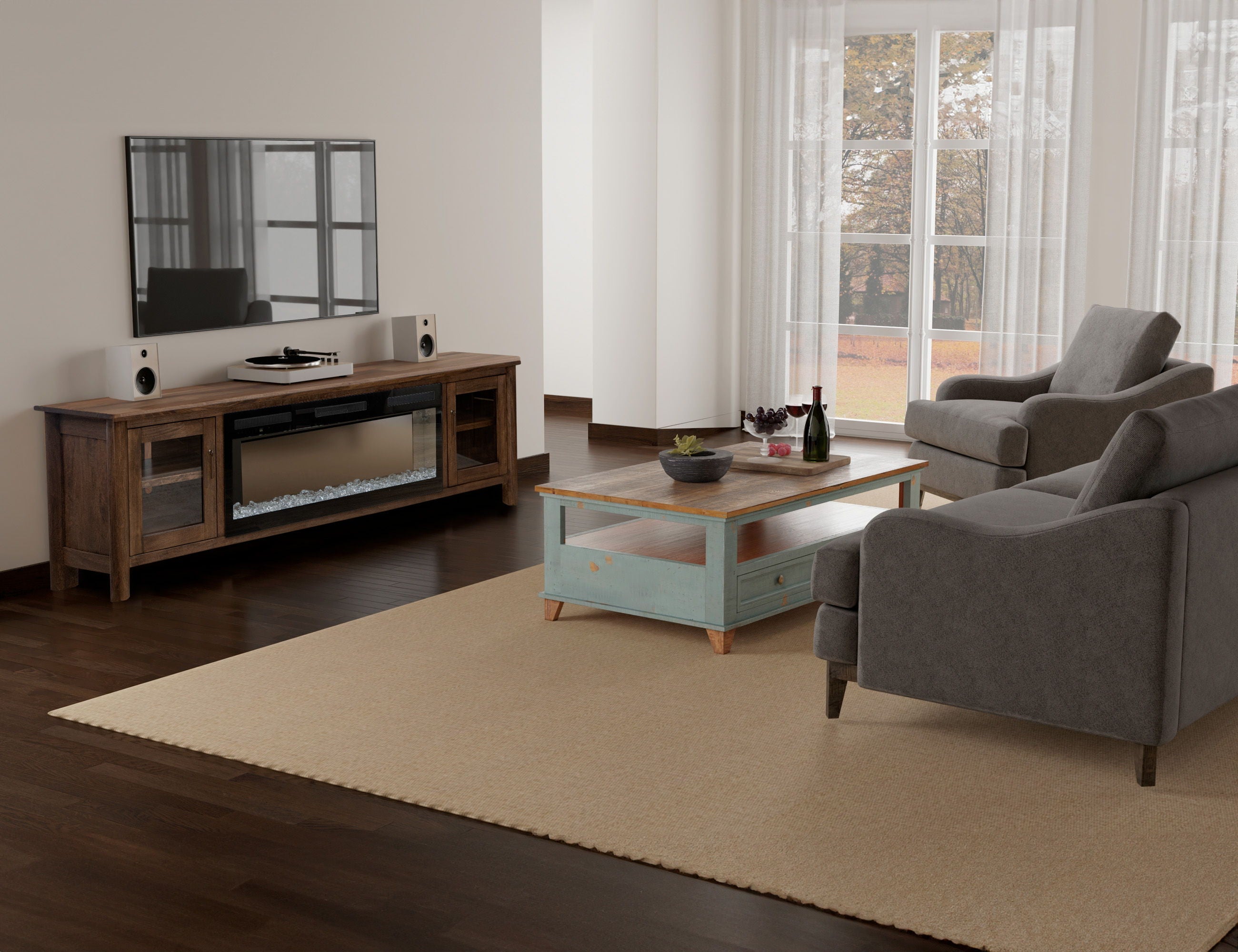 Olimpia - Fireplace - Dark Brown - Premium Fireplaces from International Furniture Direct - Just $2337.50! Shop now at brett interiors