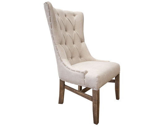 Aruba - Tufted Back Chair With Nailhead Trim (Set of 2) - Brown / Ivory - Premium Chair Sets from International Furniture Direct - Just $900! Shop now at brett interiors