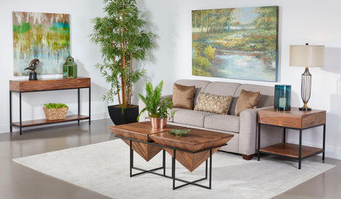 Ridgeline II - Rectangular Pyramid Cocktail Table - Nut Brown - Premium Cocktail Tables from Coast2Coast Home - Just $2475! Shop now at brett interiors