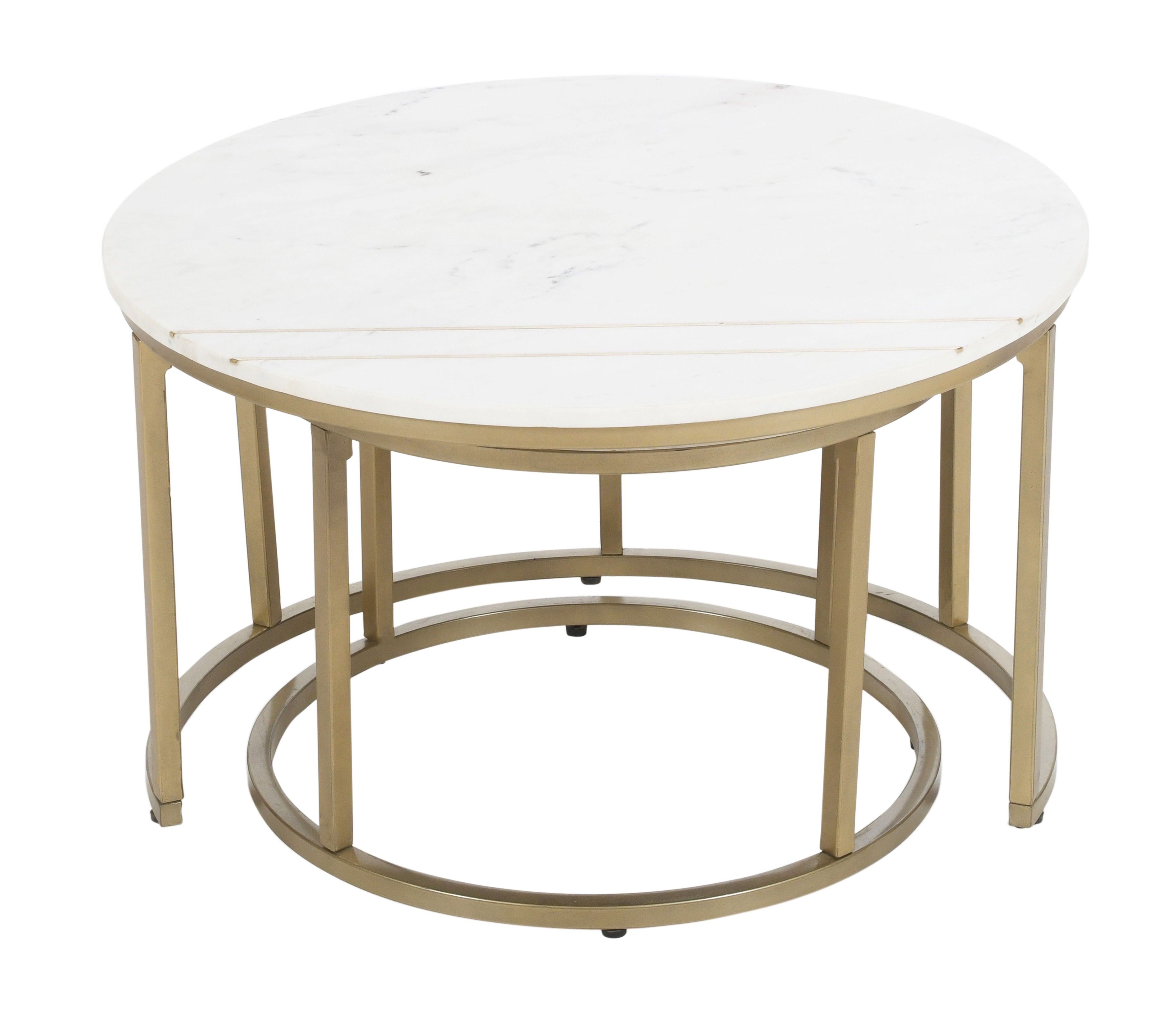Kayla - Nesting Cocktail Table (Set of 2) - White / Gold - Premium Nesting Tables from Coast2Coast Home - Just $1485! Shop now at brett interiors