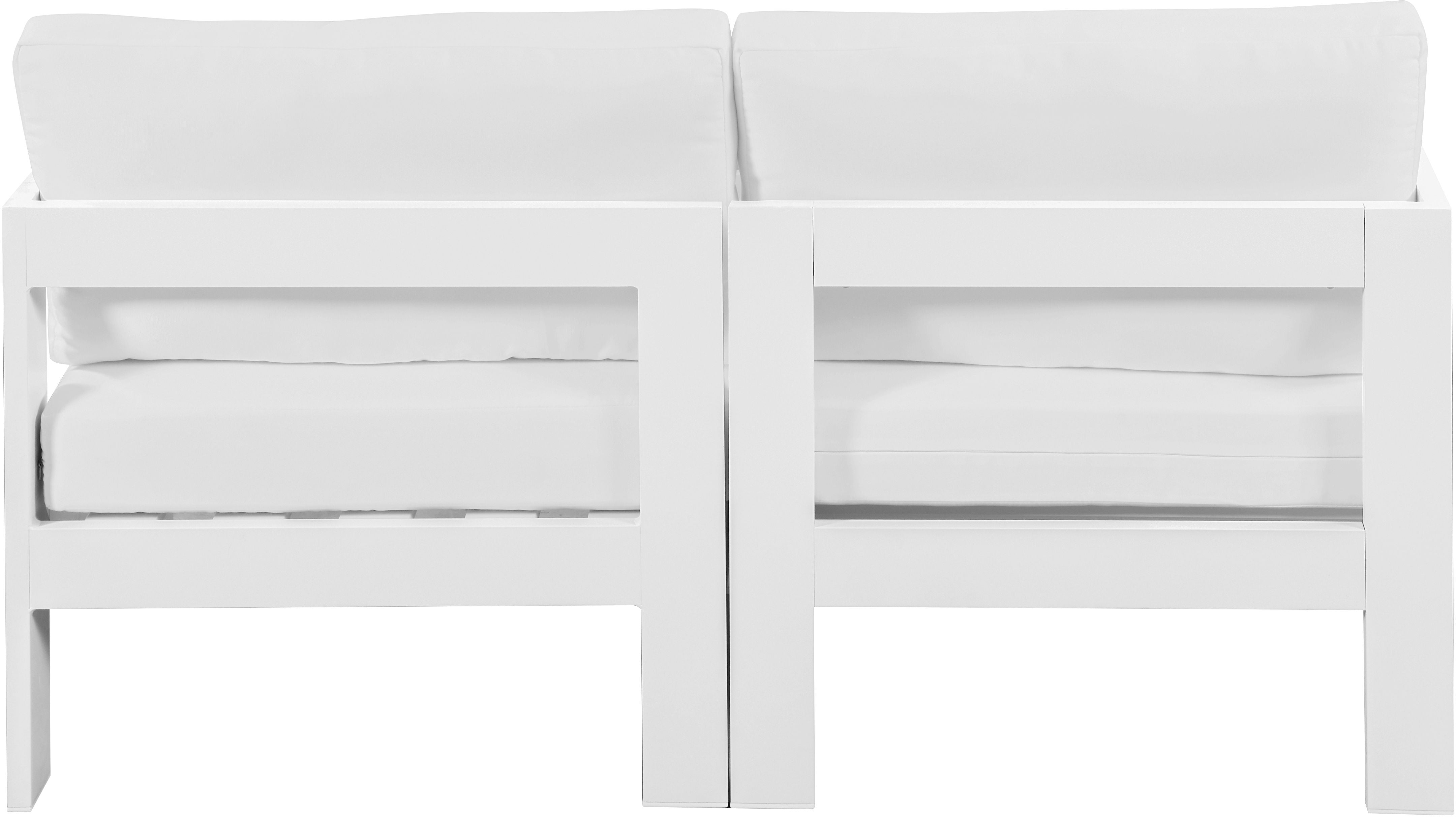Nizuc - Outdoor Patio Modular Sofa - White - Metal - Modern & Contemporary - Premium Sofas from Meridian Furniture - Just $1925! Shop now at brett interiors