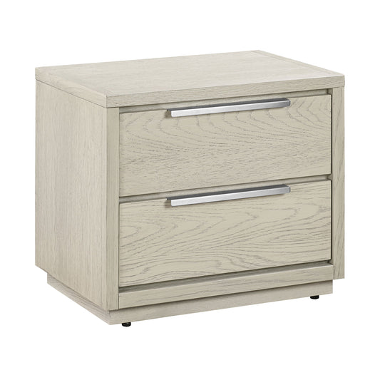 Abbey - 2 Drawer Nightstand - Gray Oak - Premium Accent Nightstands from Armen Living - Just $517.50! Shop now at brett interiors