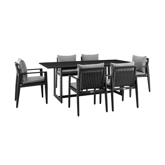 Cayman - Outdoor Patio Dining Table Set With Cushions - Premium 5 Piece Outdoor Sets from Armen Living - Just $4087.50! Shop now at brett interiors